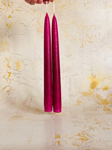 Dipped Coloured Candles - Claret